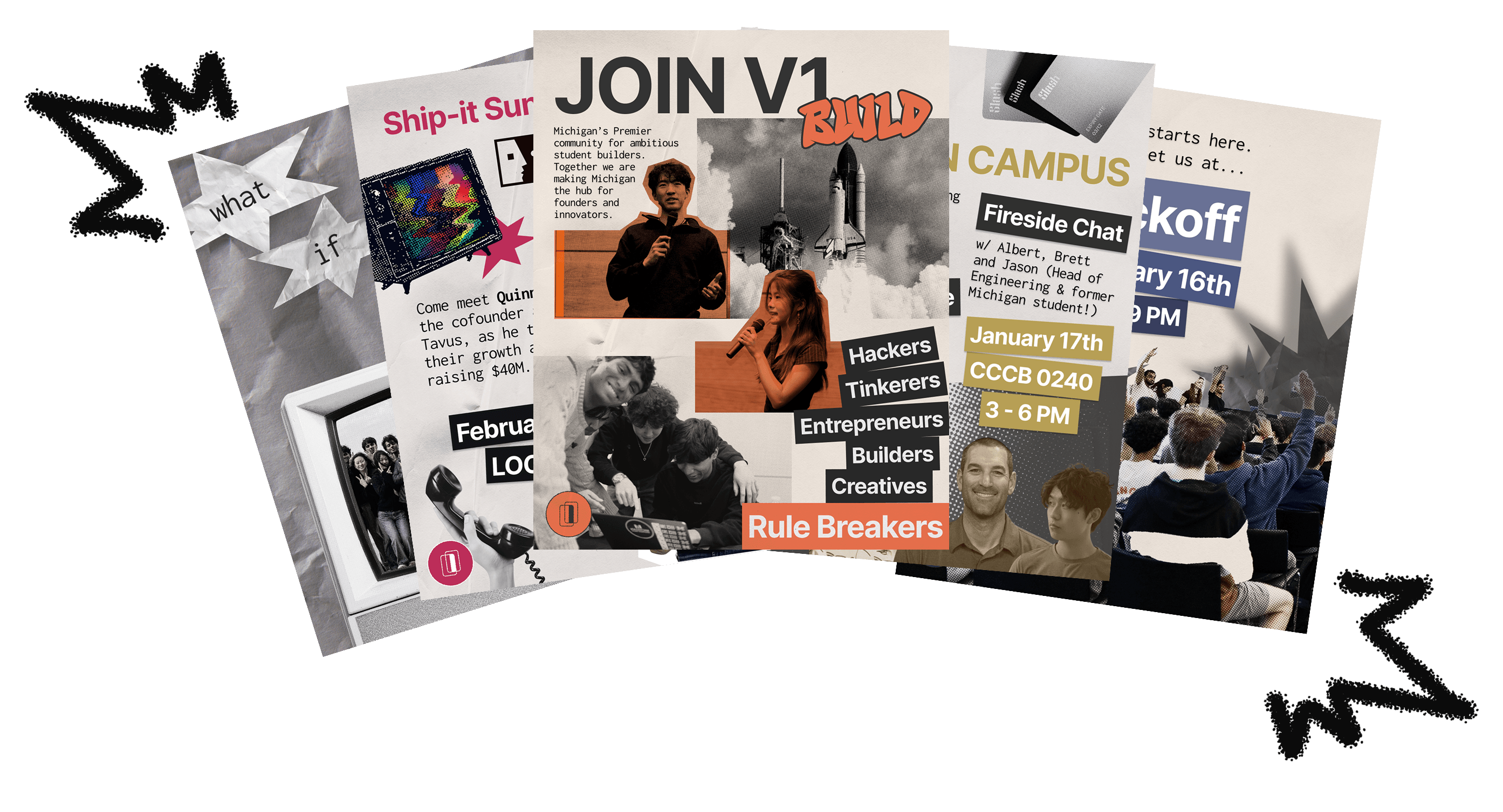 A fan of V1 event posters