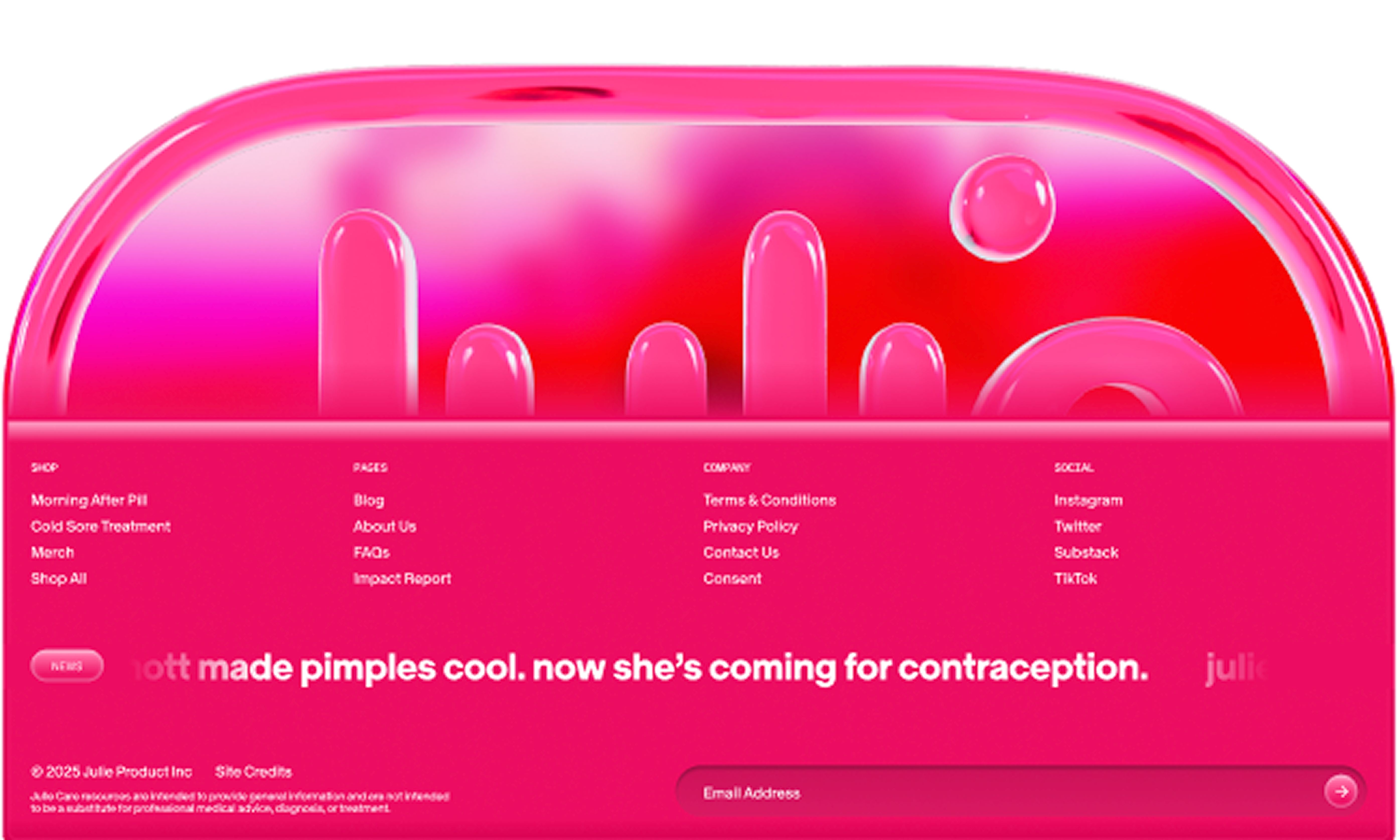 Old proposed Julie homepage