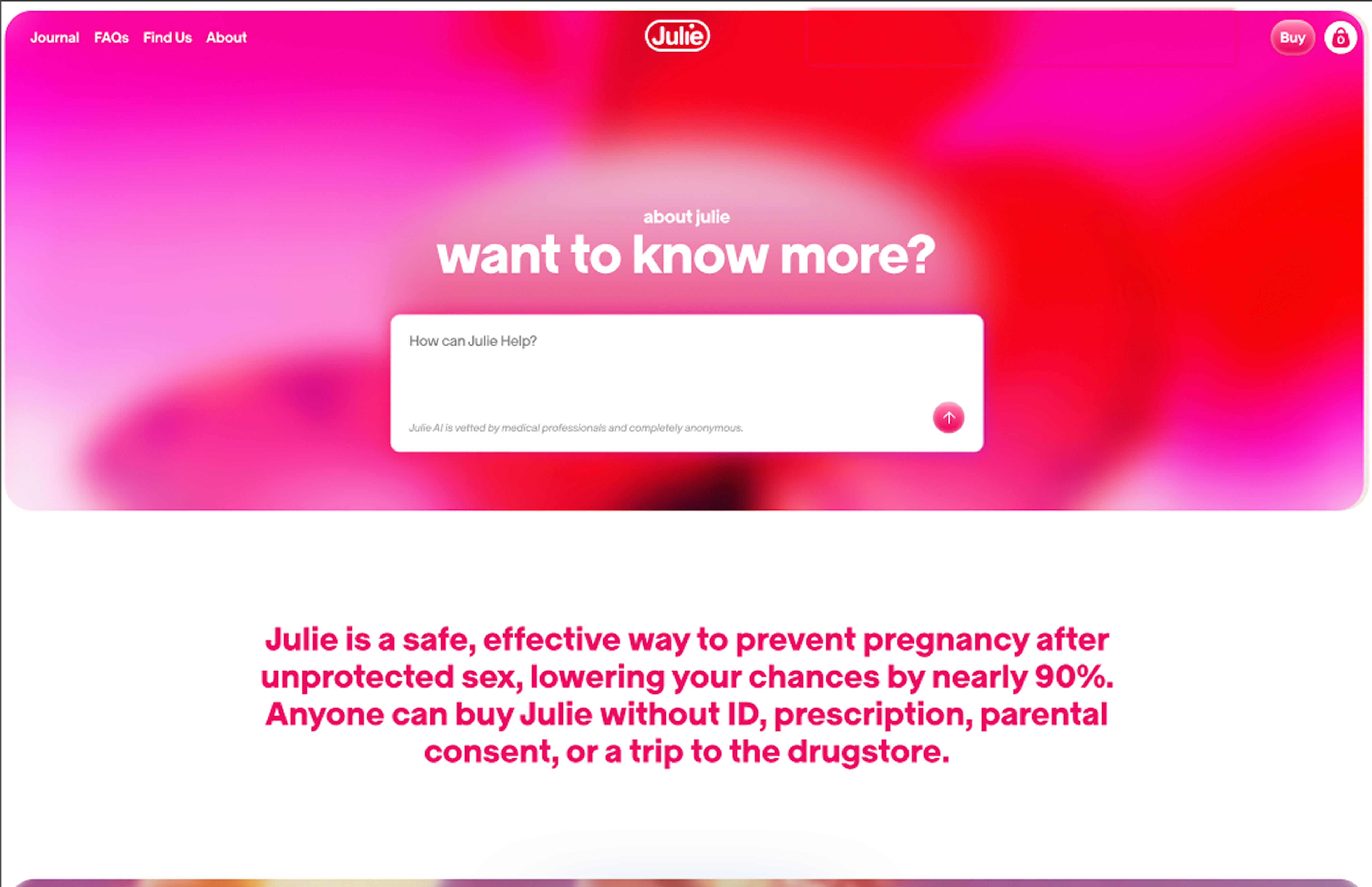 Old proposed Julie homepage