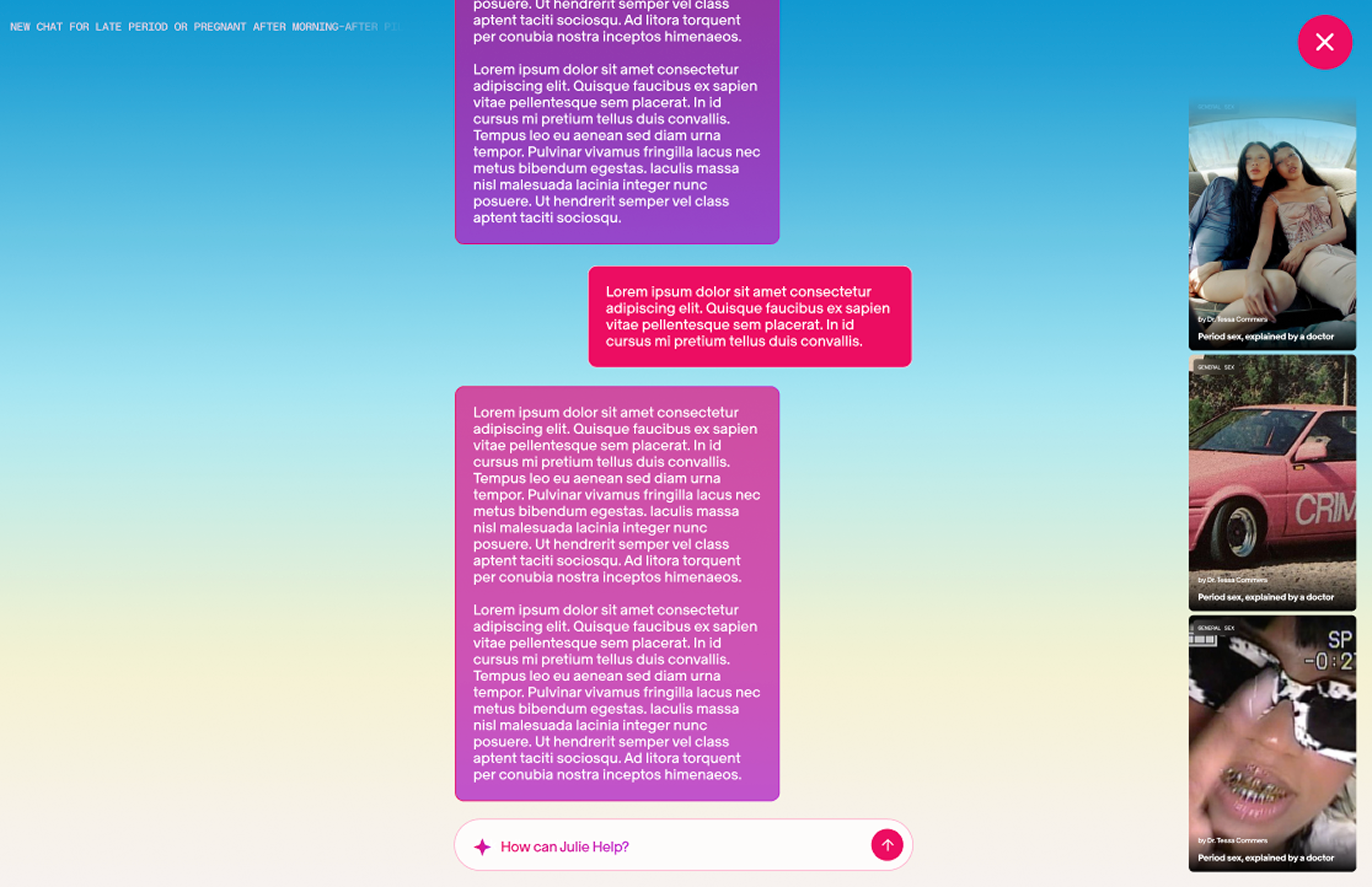 Old proposed Julie homepage