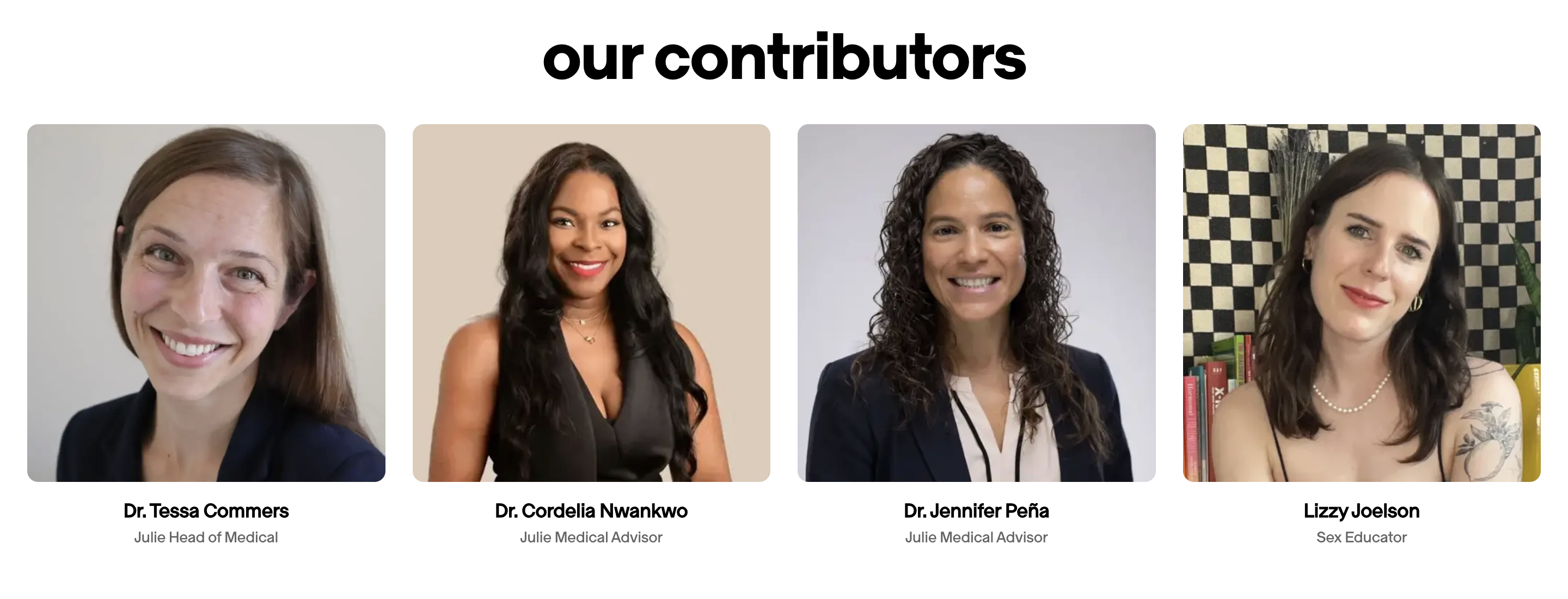 Medical contributors section listing the care team.